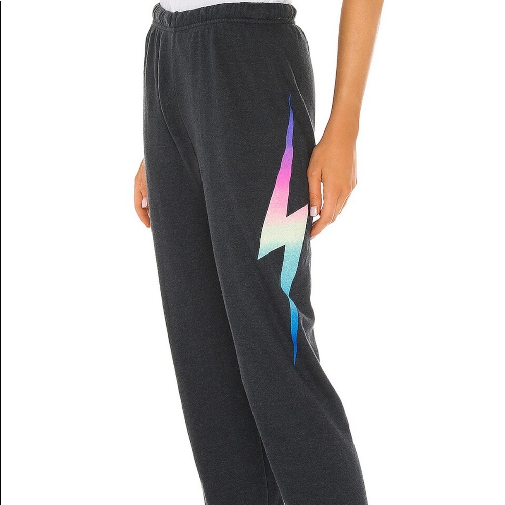 AVIATOR NATION Bolt Sweatpants in Rainbow Pink